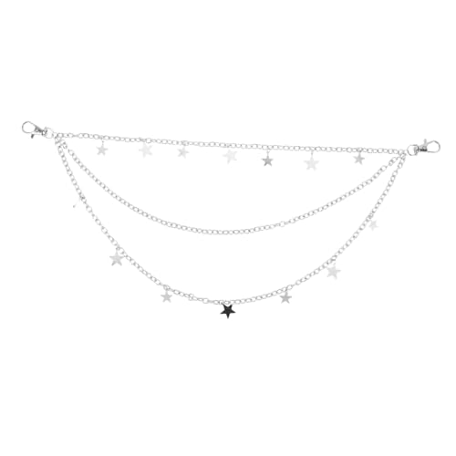 Homoyoyo Jeans Pants Chain: Goth Multi Layer Decor Waist Belt - Unisex Star Pendant Chain Belt - Punk Hip Hop Pants Accessories - Waist Pocket Charm