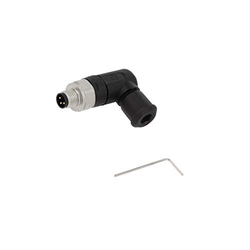 Connecteur M8 mâle Harting 3 pôles coudé à 90 degrés sur fil pour câble industriel