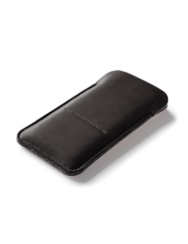 Crazy Horse Craft, Custodia in Pelle per iPhone 15/15 Pro, Carbon Black, Calzino Porta Cellulare, con Tasca Portacarte, Mobile Phone Case, Sleeve, Cover, Cardholder, Bag