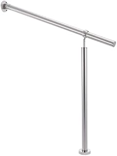 CO-Z Stainless Steel Handrail, 100x90 cm Interior Exterior Handrail for Garden Stairs, Hand Support Railing for The Elderly & Others, Outdoor Indoor Bannister Rail with Wall Fittings and Metal Plugs