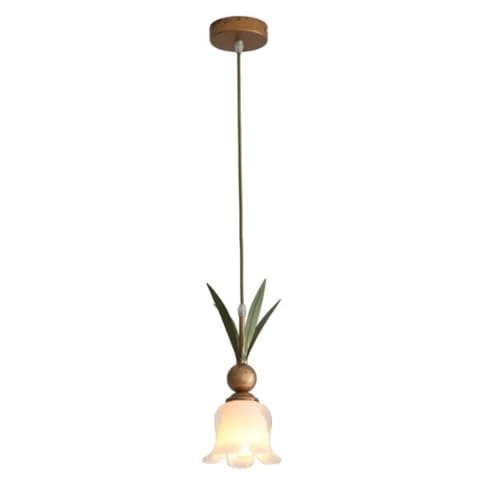 Lampe à suspension pastorale en verre d'art luminaire créatif E14 CNCNSH 12*26cm
