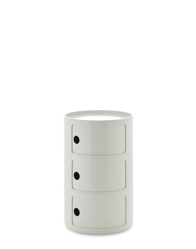 Kartell Componibili Big, Mobile Contenitore 3 Elementi, Diametro 42 cm, Bianco