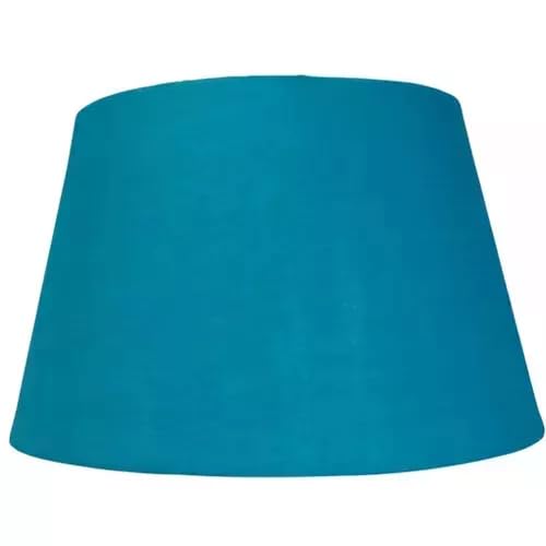 Cotton Drum Shade Vintage Tapered Fabric Easy Fit Table Lamp & Ceiling Pendant Light Shade (Teal, 12" (30cm)) — image 1