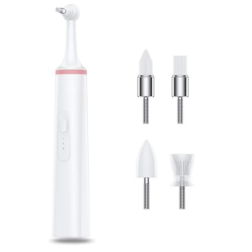 電動歯ブラシポリッシャー 歯クリーナーポリッシャー 4つの研磨ヘッド付き 歯のクリーニングツール(Pink)