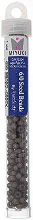 Miyuki Seed Bead 6/0 APX.22g - Dark Gray SL Dyed Alabaster Japanese Glass Seed Beads