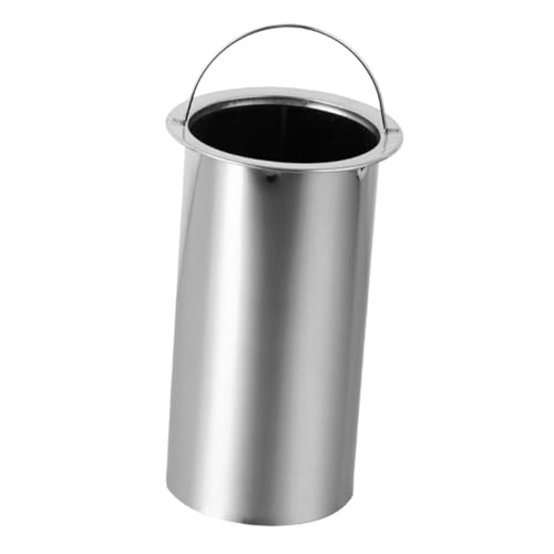 SHINEOFI Secchio per Spiedini da Barbecue in Acciaio Resistente 25 CM Manico Portatile Contenitore per Bacchette e Porta Bastoncini da Grigliare Adatto per Feste e Riunioni Familiari