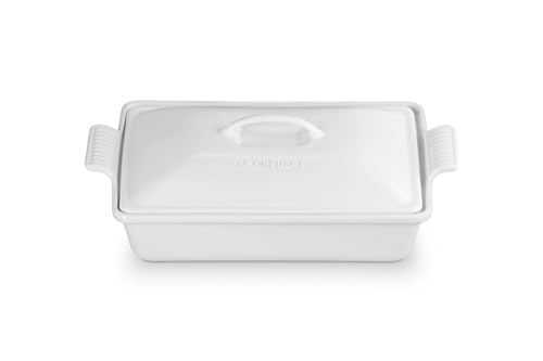 Image of Le Creuset Stoneware Heritage Covered Rectangular Casserole, 4 qt. (12 inch x 9 inch), White