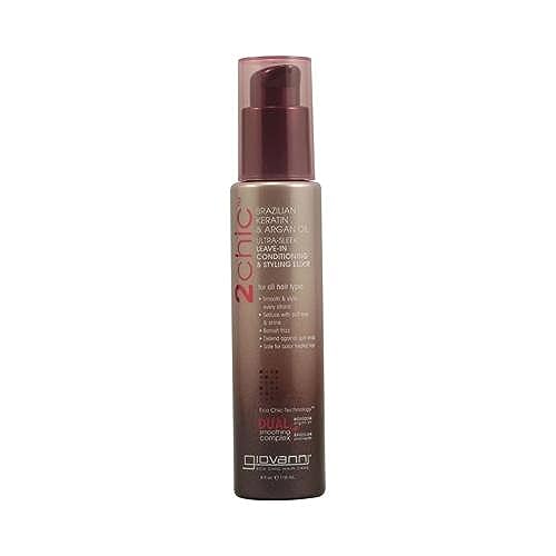 Image of Giovanni 2chic Ultra-Sleek Leave-In Conditioning And Styling Elixir With Brazilian Keratin And Argan Oil - 4 Fl Oz