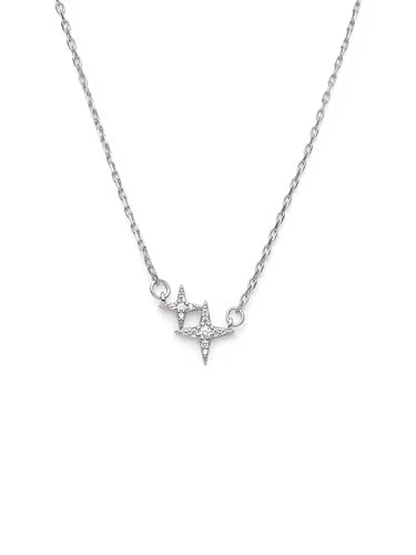 Collier Duo Spark en argent ou plaqué or et oxydes de zirconium pour femme