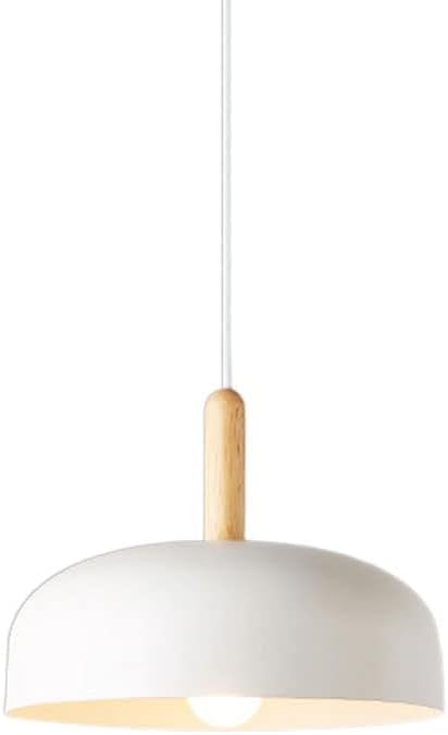 Lampe suspendue en bois design nordique luminaire restaurant blanc hauteur réglable de 25cm