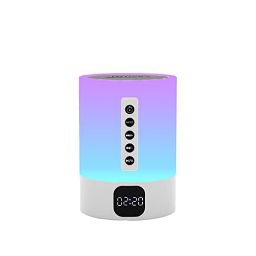 Bluetooth -högtalare nattlampor, väckarklocka Bluetooth -högtalare MP3 -spelare, Touch Control sänglampa, dimbar flerfärgad bytande LED -bordslampa för sovrum