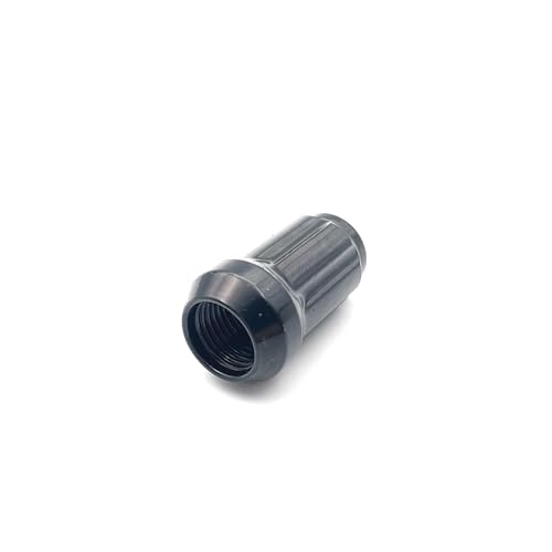 Image of 20PCS 1 /2-20 Black Spline Lug Nuts with 1 Key - 17mm Hex, 1.35 inch Tall, 0.8 inch Wide - Black Solid Lug Nuts Compatible with Wrangler, Liberty Aftermarket