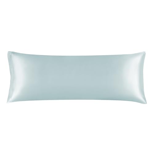 BEDELITE Satin Body Pillow Cover, 20x54 Inch, Stone Blue, Set of 1