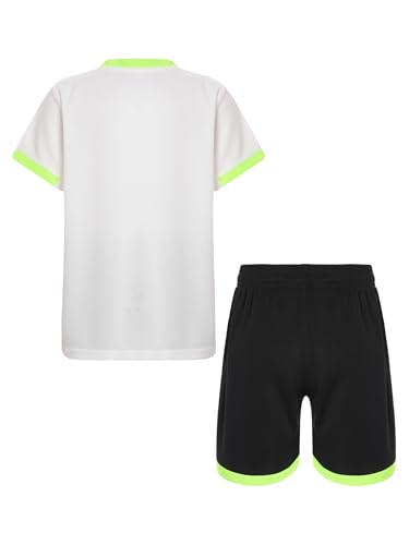 Kids Boys School Pe Kit Sports Set 2 Pcs T-shirt And Shorts Football Training Suit Tracksuits Active Sportswear White 13-14 Years2