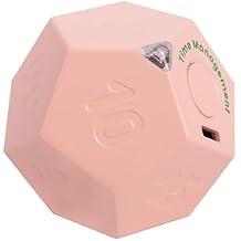 Mini 12 Sided Cube Timer, 11 Preset Times Pomodoro Timer for Enhanced Productivity. Ideal for ADHD Management, Workout, Study & Kitchen Cooking. Easy to Use Pink