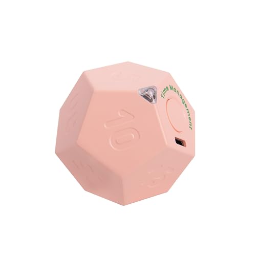 BEBESIRI Mini 12 Sided Cube Timer, 11 Preset Times Pomodoro Timer for Enhanced Productivity. Ideal for ADHD Management, Workout, Study & Kitchen Cooking. Easy to Use (Pink)