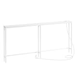 HOOBRO Console Meuble avec multiprise, Table Console avec Station de Charge, Bout de Canapé étroit, Console derrière Le canapé, pour entrée, Couloir, Hall, Blanc EWW165CXG01
