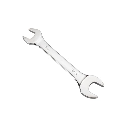 Mandouer Double Open End Wrench, 8mm x 10mm Metric Spanner, Chrome Vanadium Steel Small Spanner for Automotive, Bike Repair and Furniture Assembly (1-Piece)