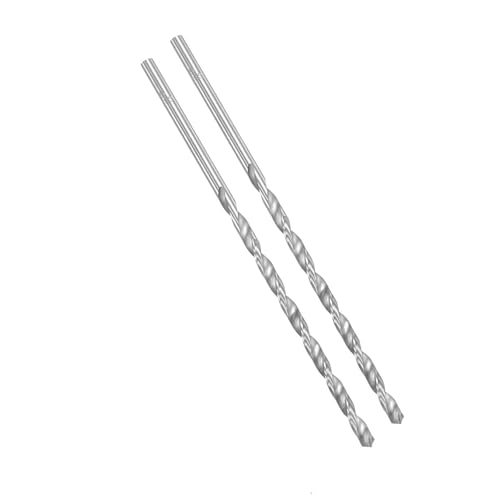 Image of ROWORKX 2Pcs 5mm x 160mm Extra Long HSS Twist Drill Bits - Straight Shank Spiral Drill Bits for Wood, Metal, Aluminium, Plastic