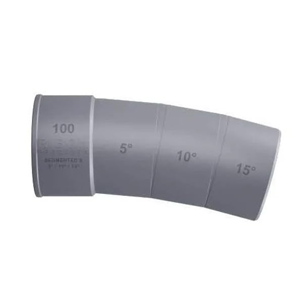 Coude PVC 100 mm multi-angles 5°/10°/15° sécable mâle femelle