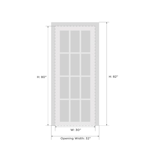 VDOMDOORS Solid French Door Opaque Glass 30 x 80 inches | Sete 6933 White Silk | Single Regular Panel Frame Handle | Bathroom Bedroom Modern Doors