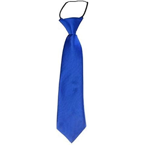 Royal Blue Satin Elastic Neck Tie for Kids Cover