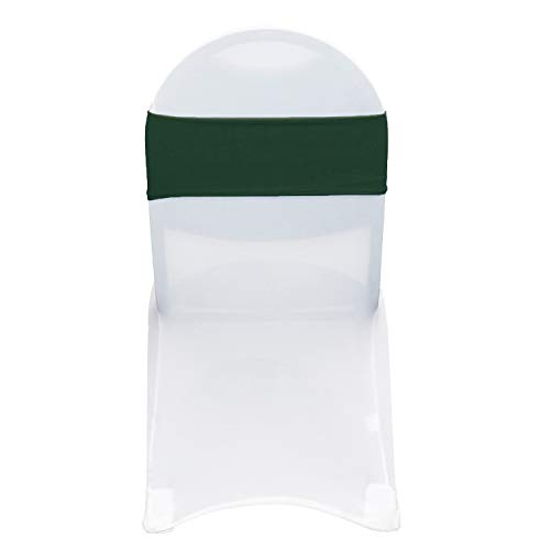 Your Chair Covers - Stretch Spandex Chair Bands - Hunter Green (Pack of 10), Universal Elastic Chair Cover Bands for Banquet, Party, Hotel Event Decorations