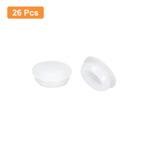 Image of uxcell 26 Pcs Silicone Plugs, Rubber Round Snap in Locking Hole Plugs for 14.5-15.5mm Hole, Hole Stoppers Waterproof Hole Plug for Metal Tube, Furniture End Caps Inserts, Clear