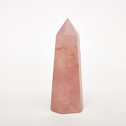 Cristal de prisma hexagonal rosa natural tallado de alta calidad 3