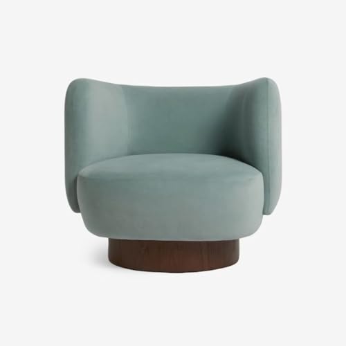 Image of Kingsman Furnitures Nova Swivel Accent Arm Chair for Home | Bedroom, Living, Dining & Drawing Room | Ultra Soft and Comfortable (Steel Grey Blue)