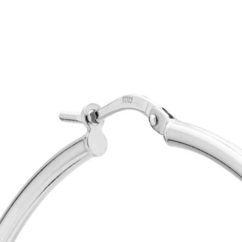 Miabella 925 Sterling Silver 2Mm High Polished Round Tube Hoop Earrings For Women Teen Girls 50Mm, 60Mm Lightweight Earrings Made In Italy (50Mm (2 Inches) Wide) #TOP1
