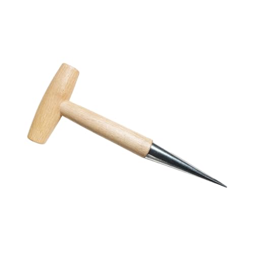 jojofuny Handlicher Garten setzstab mit Holzgriff Ergonomisches Pflanzwerkzeug für Aussaat und Setzlinge Leichter Gartenboden Puncher für Topfpflanzen und Gartenpflanzen Langlebig und