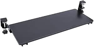 FlexiSpot Large Keyboard Tray Under Desk Ergonomic 63.5 (76.2 Including Clamps) X 30 In C Clamp Mount Retractable Adjustable Mouse Computer Keyboard Platform Tray Slide-Out Keyboard Drawer Shelf (Black