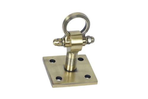 Image of Brass Hanging Hook Kada with Ring for Jhula Swing Ceiling Mount Bearing Kada Hammock Swing Chair Kada (6inch kada Golden-1 Pcs)