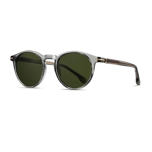 EZSCFNUM Gafas de sol redondas vintage, gris verdoso