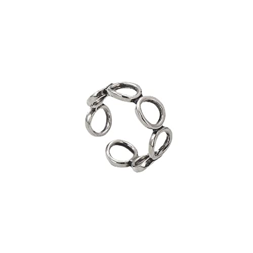 Bague en argent sterling pour femme au design rond creux et finitions élégantes