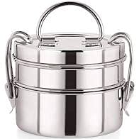 Nutri Trend Stainless Steel 2 Tier Tiffin Box/Lunch Box (Cobalt Steel)