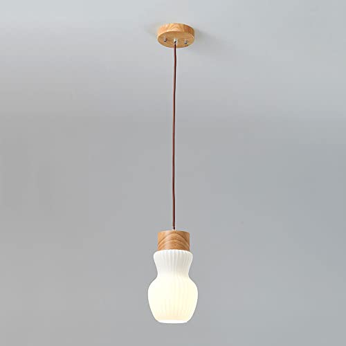 Lustre suspension bois anti-éblouissement pour couloir sombre