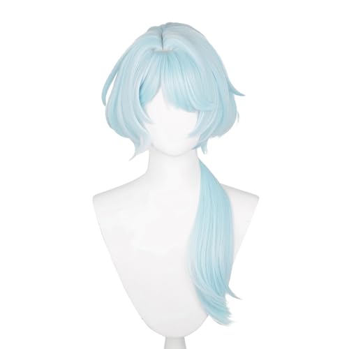 Image of Anime Sky Blue Wigs Long Straight Wig Jellyfish-Cut with Bangs Adult Game Cosplay Wigs Halloween,Christmas,Comic con,Game Show,Party