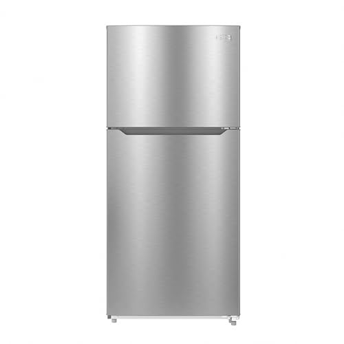 KoolMore 30 Inch 20 Cu Ft Top Freezer Refrigerator, Stainless Steel, Freestanding Full Size Fridge Freezer for Home Kitchen or Garage