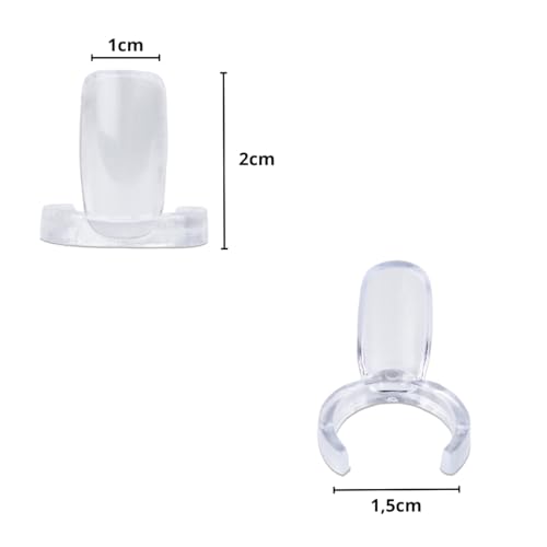 Kit 50 Anéis Transparente Mostruário Esmalte Unhas Expositor