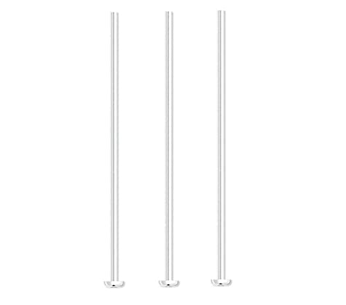 Head Pin, 100 Silver Plated Brass 1/2 Inch Long 22 Gauge Standard Head Pins