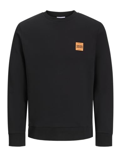 JACK & JONES Sweat Crew Neck Jjbrandy - camisola com gola redonda para homem, Preto, S