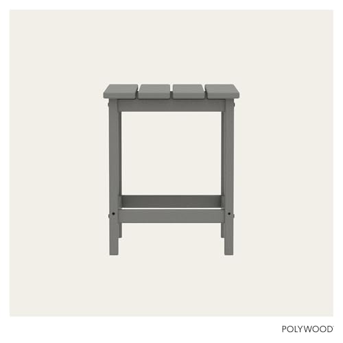 Image of POLYWOOD ECT18GY Long Island Side Table, 18-Inch, Slate Grey