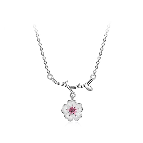 Collier en argent 925 cerisier pour femme : un bijou de prestige raffiné