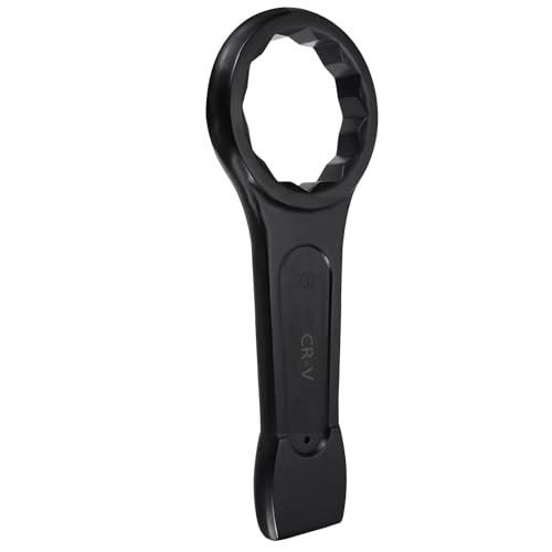 sourcing map Box End Striking Ring Wrench 140mm Metric CR-V Steel 12-Point Flat Strike Wrench Baking Paint Single Head Spanner Hand Tool for Mechanical Automotive Repair