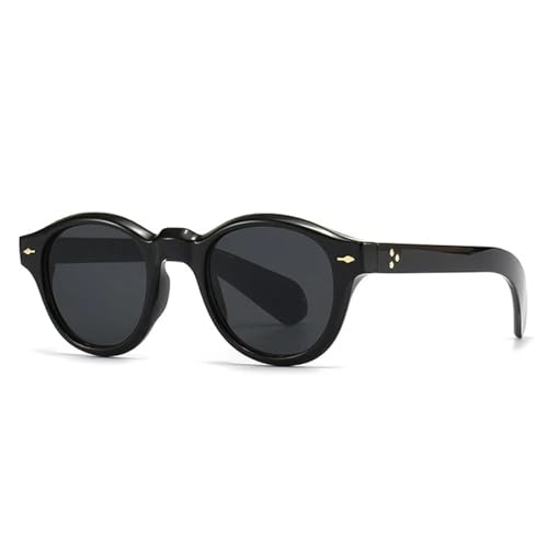 Lunettes de soleil rondes UV400 avec rivets style punk vintage