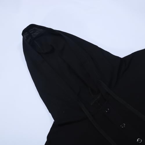 Generic Caftans for Men Long Sleeve Kaftan Thobe V Neck Men Thobe with Pocket Big and Tall Kaftan Muslim Men Thobe4