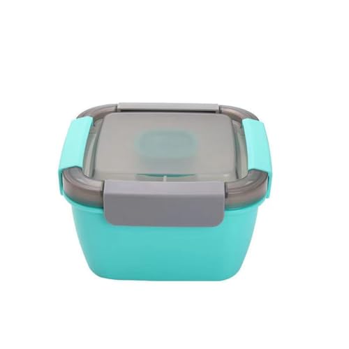 Fcuajdkq - Caja de almuerzo de plástico con tenedor, caja de salsa, caja de picnic microondulable, conservacion de frutas y ensaladas-B 17,4 x 9,7 cm