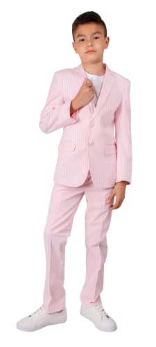 Ferrecci Boys' 2-Piece Formal Suits Slim Fit Classic Boys Formal Suit Dresswear For Weeding, Party (18, Pink) #TOP4